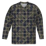 Ice hockey team practice jersey laid flat, featuring a classic V-neck, long sleeves, and a relaxed practice-league fit.