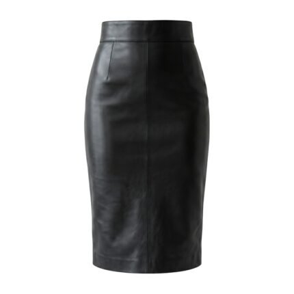 Smooth faux leather pencil skirt for corporate and professional wear