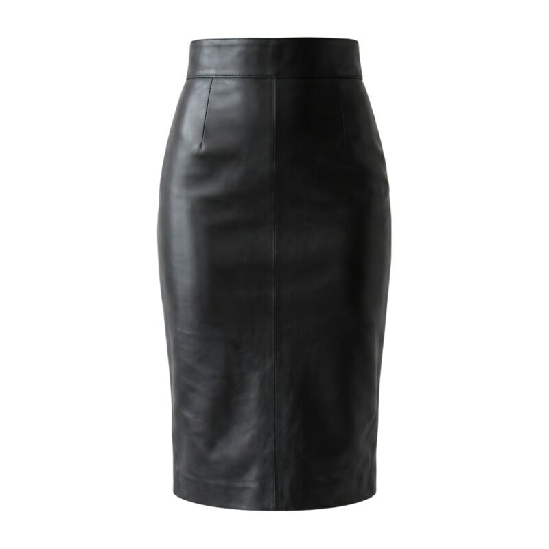 Smooth faux leather pencil skirt for corporate and professional wear