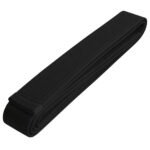 MMA Jiu Jitsu rank belt tip with a printed logo icon, showing the end of the cotton belt and branding detail.