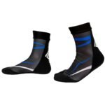Single MMA training sock laid flat, showing a mid-length cuff, reinforced heel and toe areas, and a textured non-slip grip sole pattern.