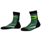 Single MMA training sock laid flat, showing a mid-length cuff, reinforced heel and toe areas, and a textured non-slip grip sole pattern.