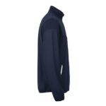 Close‑up view of the men’s badminton jacket logo icon on the chest, showing the small embroidered mark against the smooth performance fabric.