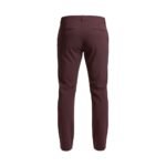 Back view of men’s classic‑fit golf pants laid flat, showing the rear waistband, belt loops, back pockets, and straight‑leg silhouette in quick‑dry, water‑resistant fabric