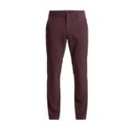 Front view of men’s classic‑fit golf pants laid flat, showing the waistband, front pockets, and straight‑leg silhouette in quick‑dry, water‑resistant fabric