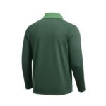 Men’s dark green performance golf quarter‑zip top shown from the back, with long sleeves, a stand collar, and a small logo icon centered below the neckline.