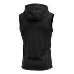 Mens MMA sleeveless hoodie back view showing muscle fit gym tank design and athletic cut