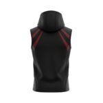 Mens MMA sleeveless hoodie back view showing muscle fit gym tank design and athletic cut