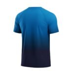 Men’s basketball short sleeve T-shirt back view in premium performance fabric, centered on a plain background.