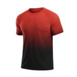 Men’s basketball short sleeve T-shirt front view in premium performance fabric, centered on a plain background.