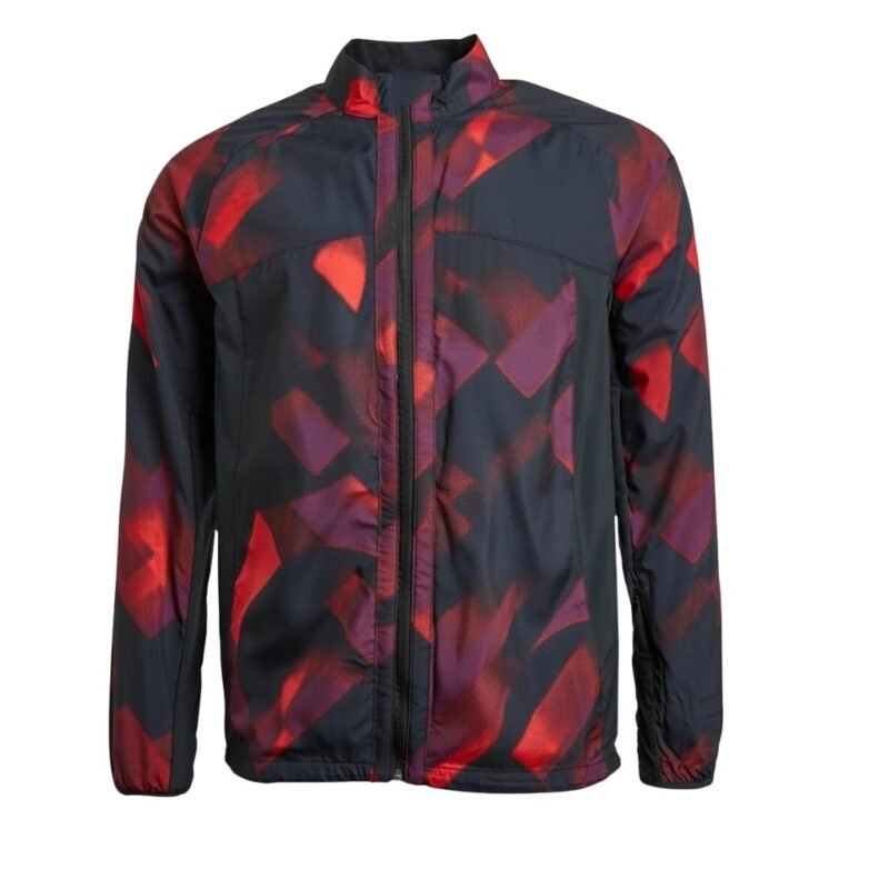Mens rugby jacket front view showing weatherproof pullover design and athletic fit for all sports