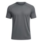 Front view of a men’s short sleeve performance tennis T‑shirt, featuring a crew neckline, set‑in sleeves, and a straight hem designed for lightweight, breathable athletic wear.