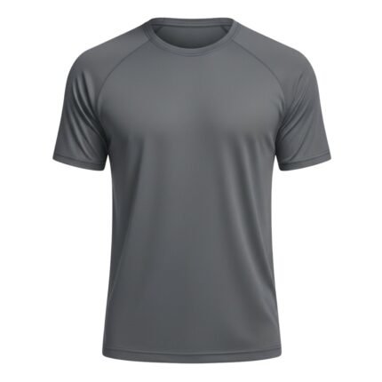 Front view of a men’s short sleeve performance tennis T‑shirt, featuring a crew neckline, set‑in sleeves, and a straight hem designed for lightweight, breathable athletic wear.