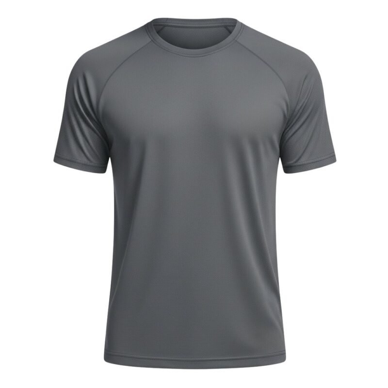 Front view of a men’s short sleeve performance tennis T‑shirt, featuring a crew neckline, set‑in sleeves, and a straight hem designed for lightweight, breathable athletic wear.