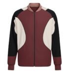 Front view of men's tennis jacket with premium performance fit and zipper closure