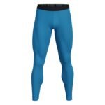 Front view of men’s tennis leggings, showing full-length compression fit with wide waistband and streamlined leg design.