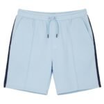 Front view of men’s tennis shorts, showing elastic waistband, side pockets, and mid-thigh length.