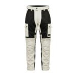Moss gray mesh motorbike pants displayed on a plain background, showing full-length breathable riding trousers.