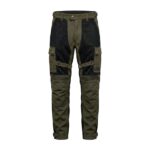 Gray-brown mesh motorbike pants displayed on a plain background, showing full-length breathable riding trousers.