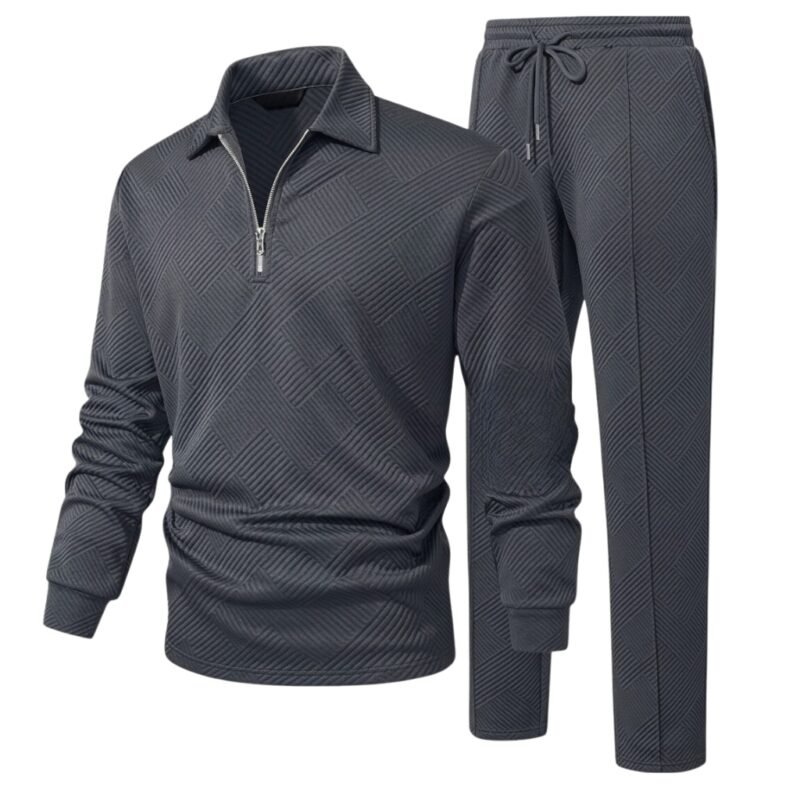 Men’s polo tracksuit laid out in a clean studio view.