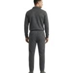Back view of a model wearing a men’s polo tracksuit.