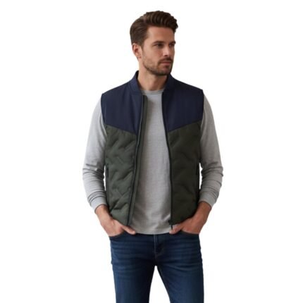 Rugby training vest jacket model view showing sleeveless performance design and athletic fit