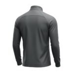 Back view of a lightweight soccer jacket laid flat, showing the stand collar, long sleeves, and smooth wind- and water-resistant shell with a clean back panel.