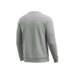 Back view of a soccer player sweatshirt laid flat, showing the long sleeves, relaxed pullover shape, and clean solid back panel.