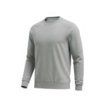 Full front view of a soccer player sweatshirt laid flat, featuring long sleeves, a crew neckline, and a bold front logo icon in a solid team-color design.