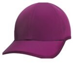 Front view of a unisex bright pink lightweight performance tennis cap, featuring a curved brim, structured front panels, and a small logo icon on the front.
