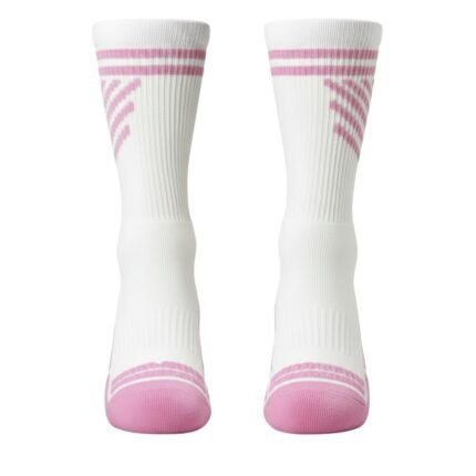 Front view of a single tennis soft sock, mid‑calf length, showing the cushioned footbed, ribbed leg, and smooth knit construction for comfortable on‑court performance.
