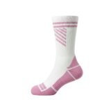 Side view of tennis soft socks on a model’s feet, showing the mid‑calf height, cushioned sole, and ribbed leg for a snug, performance‑ready fit.