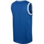 Unisex basketball sleeveless shirt back view in lightweight performance fabric, centered on a plain background.