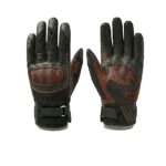 Women's dark chocolate brown motorbike gloves for riding protection