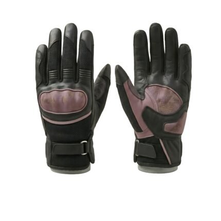 Women's motorbike gloves front and back view comparison