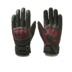 Women's motorbike gloves in muted rose brown color
