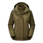 Waterproof ski jacket displayed on a plain background.