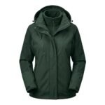 Dark moss green waterproof ski jacket displayed on a plain background.