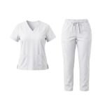 White nurse dress, front product view.