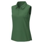 Women’s badminton lightweight vest shirt, detailed front view with logo icon on a plain background.