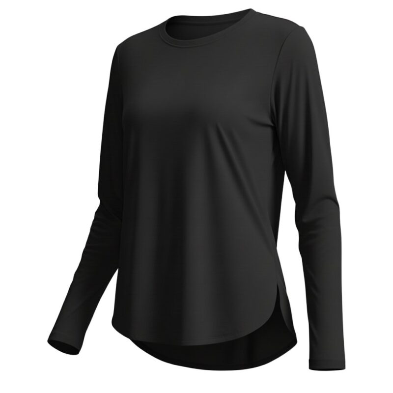 Women's badminton long sleeve shirt with performance fit for athletic wear
