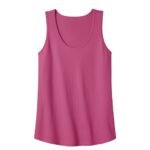 Front view of a women’s badminton tank top laid flat on a plain background, showing the quick-dry fabric and small chest logo icon.