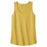 Front view of a women’s badminton tank top laid flat on a plain background, showing the quick-dry fabric and small chest logo icon.