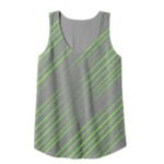 Front view of a women’s badminton tank top made from quick-dry athletic fabric, laid flat to show the chest area and small front logo icon on a plain background.