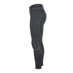 Side view of women’s ice hockey compression pants, showing the high waistband, smooth stretch fabric, and slim athletic leg fit.