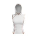 Women’s MMA Hoodie front view close-up, focusing on the small chest logo icon on the lightweight training fabric.