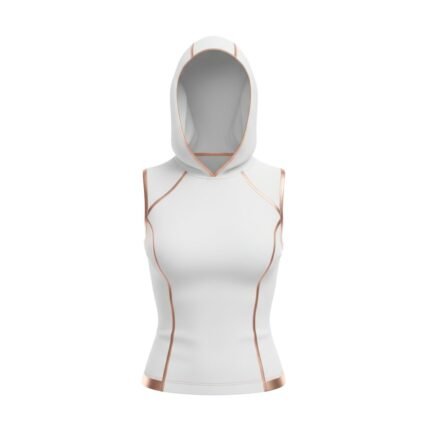 Women’s MMA Hoodie front view close-up, focusing on the small chest logo icon on the lightweight training fabric.