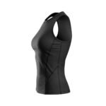 Womens MMA sleeveless vest shirt side view showing quick dry fit and athletic design