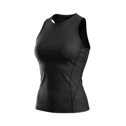 Womens MMA sleeveless vest shirt showing quick dry fit design for martial arts training