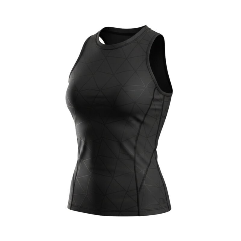 Womens MMA sleeveless vest shirt showing quick dry fit design for martial arts training